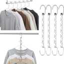 Mr. Pen- Metal Space Saving Hangers for Clothes, 4 Pack, 6 Slots, 360 Rotating Hooks, Metal Hangers, Wardrobe Organizer, Magic Cascading Hanger, Closet Space Saver, Closet Organizers and Storage