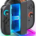 Mocagen Controller Charger for Nintendo Switch 2, Magnetic 4 in 1 Joy-Con Holder, Dynamic Light, Fast 2H Charge Compatible with Switch 2 Joy Con Charger Station Accessories