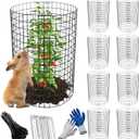 8 Pack Plant Protectors from Animals, 24"x 12" Wire Cages with Stakes and Cable Ties, Metal Mesh to Keep Animals Out, Metal Plant Cages for Vegetables, Flowers