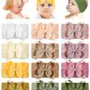 doboi 12PCS Baby Girl Bows Baby Headbands Ribbon Bow Nylon Headbands Hair Accessories Big Baby Bows for Baby Girls Infant Newborn Toddler