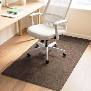 Office Chair Mat for Hardwood Floors 48"x36", Durable Non-Slip Large Tile Floor Protector, Anti-Scratch Thick Heavy-Duty Recyclable Gliding Desk Mats for Computer Rolling Chairs, Coffee Color