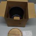 DOWAN 7.6" 360 Rotating Utensil Holder, Kitchen Utensil Holder for Countertop, Ceramic Utensil Crock, Large Cooking Utensil Caddy for Kitchen Counter, Protection Cork Bottom, Black