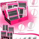 MilyBest 4 Styles Lash Clusters Kit 864Pcs Eyelash Clusters Lash Kit Volume Lashes Clusters D Curl DIY Individual False Eyelashes with 2 Bond&Seal Wispy Bulk Cluster Eyelash Extensions Kit De Pestaas