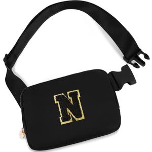 Fanny Pack Crossbody Bag Belt Bag，Graduation Gifts for Teen Girls Kids - Birthday Gifts for Girls,Friendship Gifts for Women,Friend Birthday Gifts, Cute Trendy Stuff (Black-N)