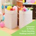 Clean Cubes 30 Gallon Disposable Pop-Up Trash Cans (3-Pack) with Fitted Bags Foldable Garbage & Recycling Bins for Parties, Events & Kitchen (Trellis, 30" H x 14" W x 17" D)