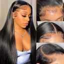Straight Lace Front Wigs Human Hair Pre Plucked 180% Density 13x4 HD Lace Frontal Glueless Wigs Human Hair for Women Natural Black Color 26 Inch