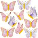 SUNBEAUTY 10 Pcs Butterfly Party DecortionsLarge Paper Honeycomb Hanging Decor12.68.5in Pink and Purple Paper Butterfly Decoration for Wedding Birthday Baby Shower Party Supplies