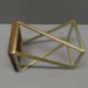 MyGift Dessert Riser Stands, Modern Twisting Geometric Brass Tone Metal and Solid Wood Pedestal Racks for Food, Merchandise, Desserts, 2 Piece Set
