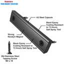 Magnetpro Rectangular Magnets 80 LBS Force Size 2.36" x 0.53" x 0.20" Black Epoxy Coating Rust Resistance, Suitable for Outdoor Area, Household and Industrial Pot Magnet with Screws Pack of 8