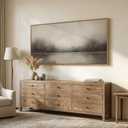 Large Framed Rustic Canvas Wall Art for Living Room, Neutral Abstract Nature Modern Prints Paintings Artwork for Walls, Horizontal Lake Landscape Pictures Wall Decor for Bedroom and Office, 30x60 In