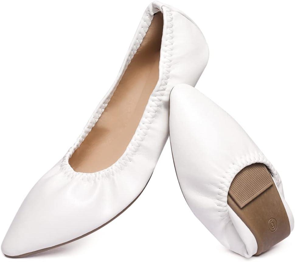 Women's Ballet Flat Slip On Flats - Classic Casual Dress Shoes, Foldable Portable Travel Ballet Walking Shoes (9, White) Women's Ballet Flat Slip On Flats - Classic Casual Dress Shoes, Foldable Portable Travel Ballet Walking Shoes (9, White)
