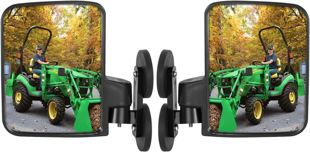 Universal Tractor Mirrors, Strong Magnetic Tractor Side Mirrors Compatible with Kubota B BX Mahindra John Deere Tractor Accessories (2.6in-Super Strong Magnet)