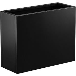 Metal Planter Box 30 x 12 x 24, Heavy Duty Tall Rectangle Planter Box with with Drainage Holes & Rust-Proof Coating, Modern Outdoor/Indoor Black Planter Box for Porch, Garden, Patio, Yard