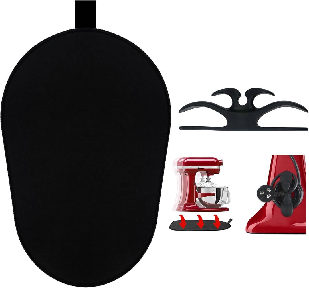 Sliding Mat for Kitchenaid Mixer, Mover Mat Pad for 5-8Qt Bowl Lift Stand Mixer, Kitchen Appliance Slider Compatible for Pro 600 Stand Mixer with Black Kitchen Accessory, Kitchen Aid Mixer Accessories