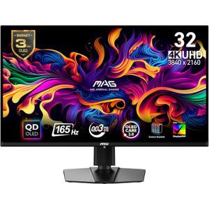 msi MAG 321UP QD-OLED 32-inch QD-OLED 3840 x 2160 (UHD) Computer Monitor, 165Hz, Adaptive-Sync, HDMI, Display Port, VGA Port, VESA Mountable, Tilt, Height Adjustable, Speaker, 0.03ms, Black