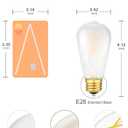 LED Edison Bulb, 25W Equivalent, Soft Warm 2700K, Frosted Glass, Dimmable, 2 Watt E26 Standard Base ST21 LED Bulbs, 4 Pack