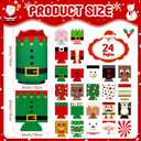 24 Pcs Christmas Beer Can Coolers Sleeves Bulk Collapsible Drink Insulator Sleeve Neoprene Xmas Santa Snowman Reindeer Beverage Coolies for Party Favors