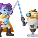 Star Wars: Young Jedi Adventures Pop-Up Lightsaber Duel, LYS Solay & Training Droid Action Figures, 4-Inch Scale Toys, Preschool Toys for 3 Year Old Boys & Girls (2 Pack)