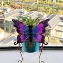 Teaeeno Butterfly Decor Flower Pot,Outdoor Flower Planters,Animal Succulent Flower Pot,Metal Flower Pots,Decorative Fun Planter for Cactus and Air Plants for Indoor/Outdoor Use,Perfect Gardening Gifts, Color Butterfly 8"lx7"wx12.2"h