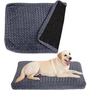 Faux Fur Dog Bed Covers  Ultra Soft Rose Velvet, Removable & Washable, Cozy & Durable,Large Pet Bed Cover Only (No Filling)  Gray, (Rose Velvet Dark Gray, 36" L x 24" W x 4" Th)