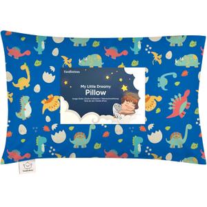 Toddler Pillow with Pillowcase - 13x18 My Little Dreamy Kids Travel Bed Pillows for Sleeping, Organic Cotton Small Pillowcase, Soft & Breathable, Machine Washable, Toddlers 2-5 years old (DinoWorld)