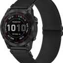 Stretchy Watch Bands Compatible with Garmin Fenix 8 43mm/Fenix 7S / Fenix 6S / Fenix 5S / epix Pro 42mm, Quick Fit 20mm Nylon Elastic Fabric Strap for Garmin Approach S70 42mm