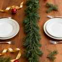 2pcs 6ft Christmas Garland, Artificial Norfolk Pine Garland, Real Touch Greenery Garlands for Mantle, Cedar Garlands for Christmas Decorations Indoor Outdoor (6 FT)