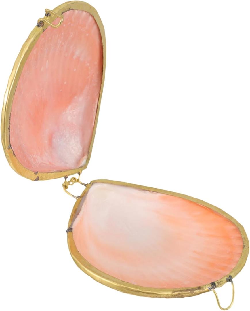 COHEALI Box the home decor ring case desktop decor small necklace container jewelry organizer shell jewelry case chic pearl clam scallop decorate natural freshwater shells (6.5x6cm, Random Color)