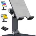 OCYCLONE Tablet Stand, iPad Stand Holder for Desk, Foldable iPad Pro Holder Portable Monitor Stand, Travel Home Office Desk Accessories Compatible with 4-15.6" Kindle iPad Tab iPhone - Black