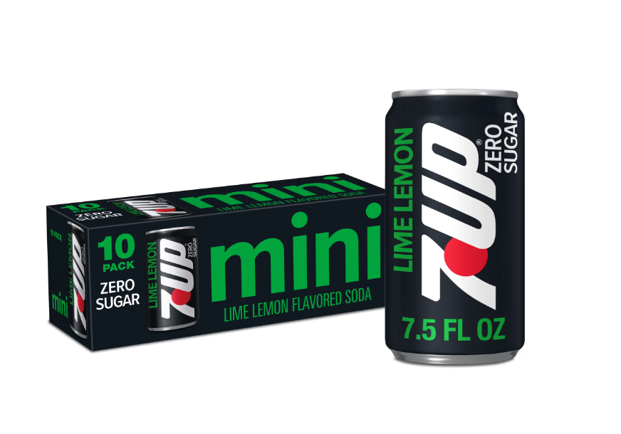 7UP Caffeine Free Zero Sugar Lime Lemon Soda Pop, 7.5 fl oz, 10 Pack Cans
, Best By 11/01/2026