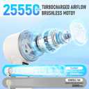 PlayHot Upgraded Portable Handheld Fan with 60F Ice Cooling, Up tp 12Hrs Personal Fans Portable Rechargeable, 5 Speed 25550RPM Powerful Portables Fan Handheld, Hand/Neck/Desk Fan 3 IN 1(White)