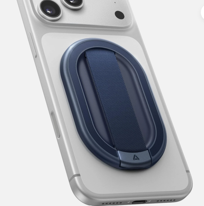 andobil [2026 All-New] Magnetic Phone Grip for Magsafe with Finger Strap [Comfortable & Durable] Magnetic Phone Ring Holder for MagSafe Accessories & iPhone 17 Air 16 Pro Max Plus 15 14 13 12, Blue