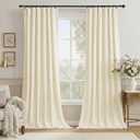 StangH Ivory Velvet Curtains for Window - White Privacy Thermal Drapes, Elegant Decor White Backdrop Curtains 96 inches Long for Dining Room/ Apartment/ Wedding, Ivory, W52 x L96, 2 Panels