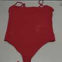 SUUKSESS Women Sexy Square Neck Thong Bodysuit Backless Cami Bodysuit Top Size S