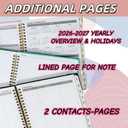 Academic Planner 2026 - Hardcover Weekly & Monthly Calendar Agenda, Daily Planner for Students & Teachers, 8.5" x 6.3" Portable SizeDaily Agenda Book with Tabs, College Organizer Notebook (pink)