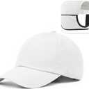 Zylioo XXL Oversized Woolen Baseball Cap Hat,Soft-Structured Winter Ball Cap,Adjustable Warm Dad Cap for Big Heads (Large, White-ear Flap)