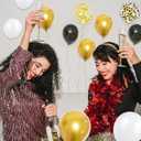 68Pcs Black White Gold Balloons with 12 Inch Black Gold Confetti Balloons for Graduation Birthday Wedding Party Decorations (Heibaijin)