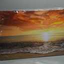 Baisuart-S0162 Canvas Prints Wall Art Sunset Ocean Beach Pictures Photo Paintings for Living Room Bedroom Home Decorations Modern Stretched and Framed Seascape Waves Landscape Giclee Artwork (48"L x 24"W, Golden)
