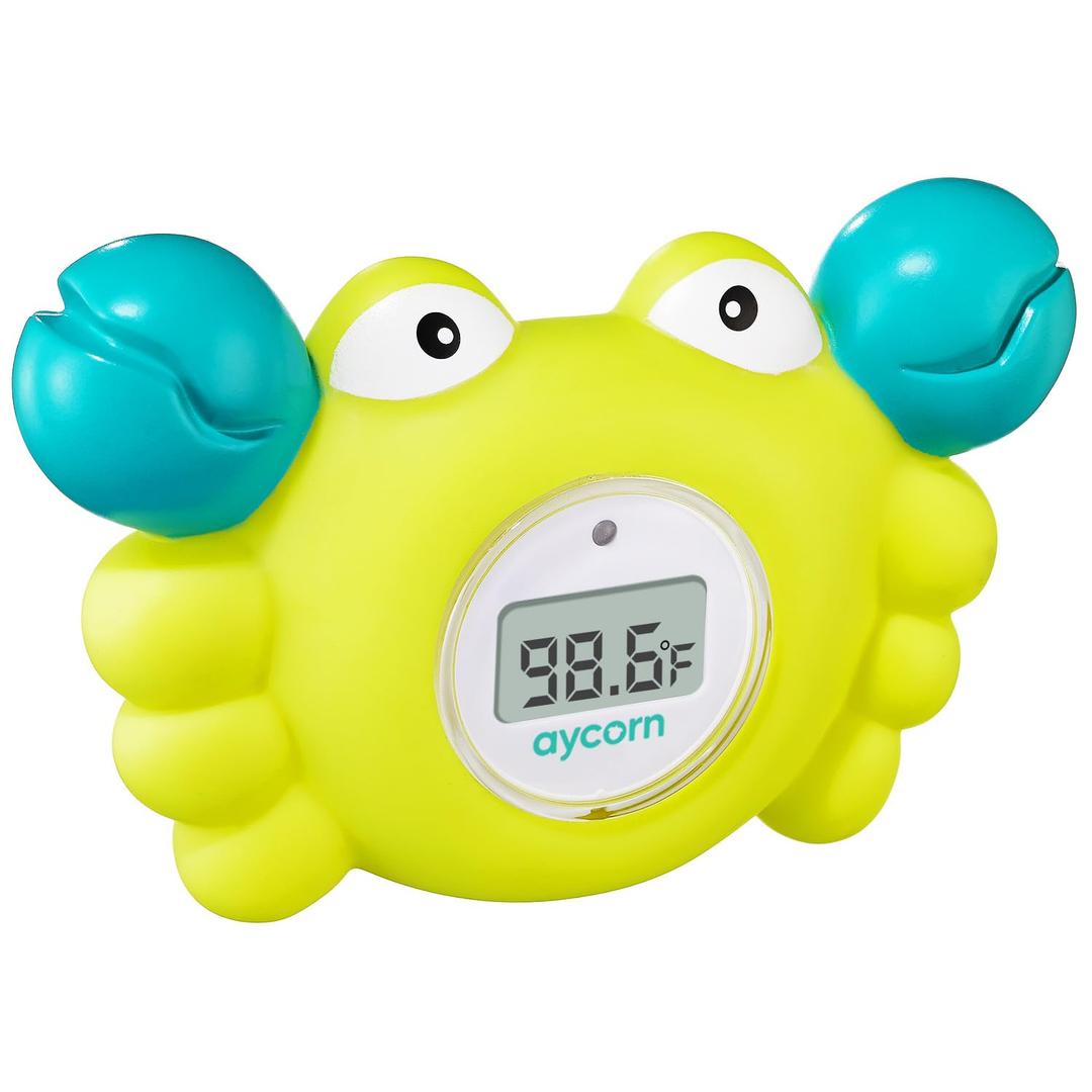Aycorn Digital Baby Bath & Room Thermometer - Fahrenheit with LED Display & Temperature Warning - Infant Baby Bath Toys Floating Toy Thermometer