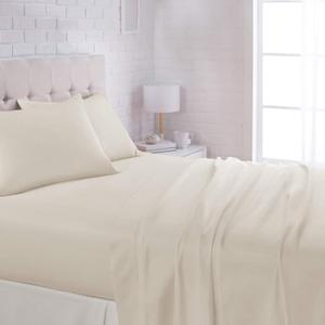 Amazon Basics Lightweight Super Soft Breathable Brushed Microfiber 4 Piece Bed Sheet Set with 14-Inch Deep Pockets, Wrinkle Resistant, Queen, Beige, Solid