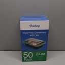 50 Pack (100-Piece) 24 oz Meal Prep Containers Reusable with Lids, Sturdy Leakproof & Food Safe, Microwave, Freezer, Dishwasher Safe Prep Containers, To Go Take Out Plastic Food Storage