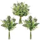 Mixed Artificial Eucalyptus Stems Bulk 15pcs 5 Kinds Faux Silver Dollar Eucalyptus Fern Leaves Picks Artificial Greenery Stems Sprays Bouquet for Vase DIY Wedding Bouquet Floral Arrangement Home Decor
