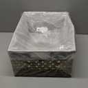 Rectangular Woven Seagrass Storage Bins with Handle,Kingwillow. (water hyacinth, Medium)