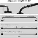 2 Pack Magnetic Curtain Rod for Metal Door, Adjustable 16 to 30 Inch, 1/2 Inch Diameter, French Door Magnetic Curtain Rods with Hooks (Black)