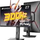 SANSUI Gaming Monitor 27 inch 1440p 300Hz 240Hz, WQHD Fast IPS 1ms Computer Monitor, FreeSync Premium | Brightness 400Nits | 130% sRGB | 10Bits | HDR | ErgoStand | VESA Mount | 2DP 1.4 & 2HDMI