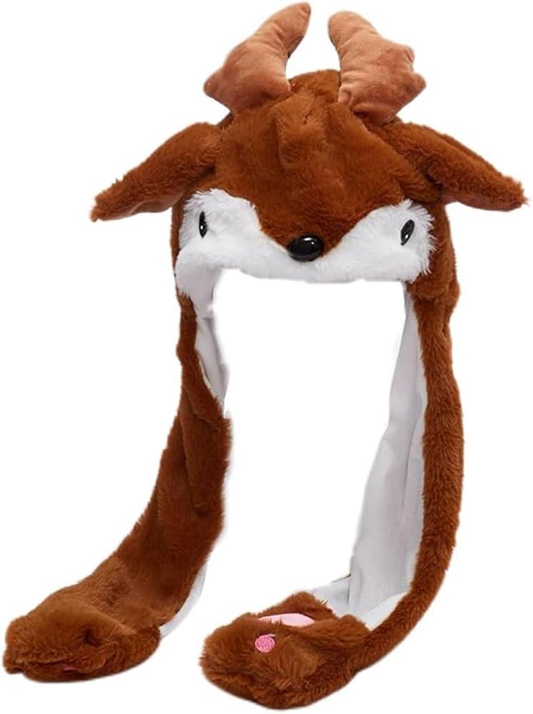 Christmas Plush Ear Hat Cute Animal Flap Moving Jumping Hat