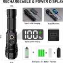 Flashlights High Lumens Rechargeable, 100,000LM LED Super Bright Flash Light, Zoomable Linternas with LCD Digital Display, 5 Mode, Waterproof, Powerful Tactical Flashlight for Emergencies Camping Gift
