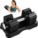 Lifepro Adjustable Dumbbells Set – 55lb Single – Quick Adjustment, Anti Slip Handle – Space Saving & Strength Training Weights for Home Gym Exercise & Fitness
