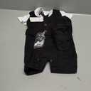 IDOPIP Baby Boy One-Piece Romper Short Sleeve Jumpsuit Gentleman White Shirt Bowtie Tuxedo Birthday Outfit Formal Suit + Hat (9-12 Months)