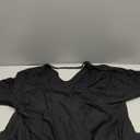 GRECERELLE Women's Maxi Dress Summer Casual Loose Side Split Short Sleeve V Neck Floral Long Dresses with Pockets (Large, Black)